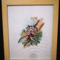 هفت عدد تابلو نقاشی رنگ روغن روی پارچه حدود 50ساله