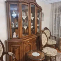 بوفه وویترین دوتیکه بزرگ چوبی