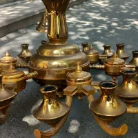 لوستر برنز شش شاخه ۱۸ شعله سالم|لوستر و چراغ آویز|تهران, امامت|دیوار