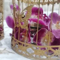 جاشمعی قفسی با گل ارکیده|صنایع دستی و سایر لوازم تزئینی|مشهد, آزادشهر|دیوار