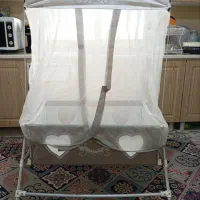تخت گهواره تاشو طوسی بال فرشتگان