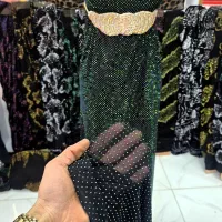 حریر ساریکا کارشده با نگین رزین پرفروش