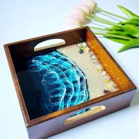 سینی کوچک طرح دریا ابعاد ۲۰ در ۲۰ سانت
