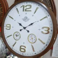 ساعت دیواری سه موتور فعال طوسی قهوه ای سفید|ساعت دیواری و تزئینی|اراک, |دیوار