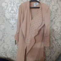 مانتو نسکافه ای کمرنگ کارشده مجلسی