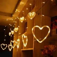 ریسه پرده ای قلبی|ریسه و چراغ تزئینی|قزوین, |دیوار