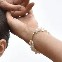 دستبند مروارید پرورشی طبیعی ۲ لاین.اصل