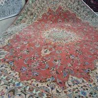 فرش ۹ متری گل ابریشم دستباف کاشان مارک دار(قطبی)|فرش|کرج, برغان|دیوار