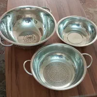 سینی داخل فر ست ۵ تیکه آبکش استیل|ظروف پختوپز|تهران, سلیمانی|دیوار