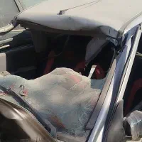 ماشین تصادفی پراید نقره‌ای مدل 90