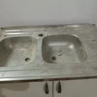 سینک و کابینت فلزی|آب‌چکان و نظم‌دهنده ظروف|قم, باغ شریفی|دیوار