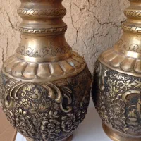 تنگ شاخدار برنجی اعلا با نقش زیبا|کلکسیون اشیاء عتیقه|دهاقان, |دیوار