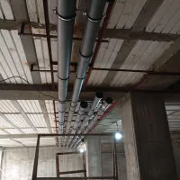 لوله کش فاضلاب و رادیاتور گرمایش از کف