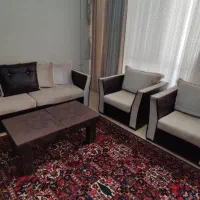 مبل ترک ۶ نفره تخت شو + میز جلو مبلی چرم