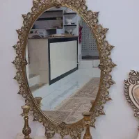 اینه و شمعدان برنز گل ریز