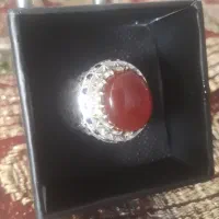 انگشتر نقره نگین عقیق یمانی با تزئین سنگ زمرد|جواهرات|تهران, شهرک فردوس (حسینی)|دیوار