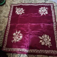 رومیزی مخمل قدیمی و قلاب بافی