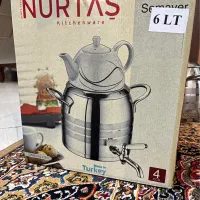 کتری قوری سماور روگازی استیل نو اصل ترکیه ۶ لیتر