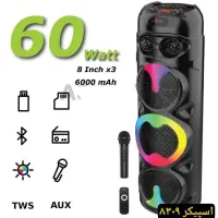اسپیکر بلوتوثی ۶۰ وات قابل حمل مدل ۸۳۰۹