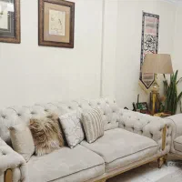 مبل چستر کرم رنگ/تختخواب شو/توضیحات رو بخون