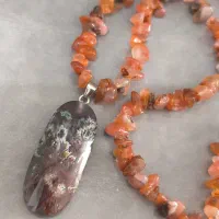 گردنبند عقیق شجر اصل(با آویزهای بسیار ارزشمند)|جواهرات|قم, پردیسان|دیوار