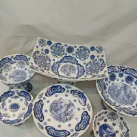 ظروف پذیرایی نو آبی مارکدار