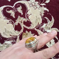 انگشتر نقره و گردنبند رنگ طلایی