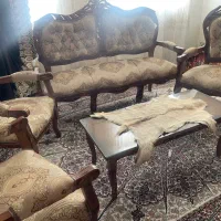 مبل ۷نفره چوب گردو|مبلمان خانگی و میز عسلی|بومهن, |دیوار