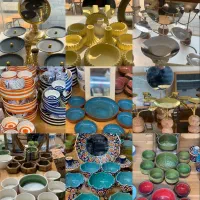 مقداری جنس بساط شب عید هفت سین شمع دون و شمع