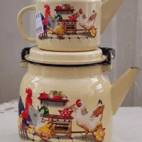 کتری و قوری لعابی و دبه روغن برند روس