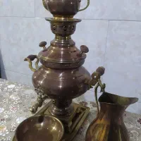 سماور چهار لیتری آنتیک و کهنه با مهر و ورق روس