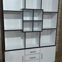 کتابخانه و کمد چوبی مدرن با کشو و طبقات