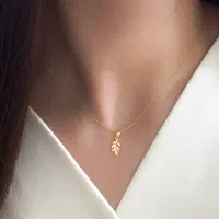 اویز برگ طلا بدون زنجیر