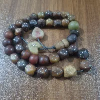 تسبیح هسته خرما وحشی نقره کوب دستساز