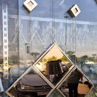 آینه دکوراتیو ۵تایی لوزی زنجیردار دیواری شامپاینی