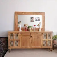 ست میز تلوزیون و آینه و کنسول حصیری سایز بزرگ|بوفه، ویترین، کنسول|مرودشت, فاز دوم شهرک فرهنگیان|دیوار