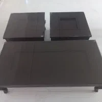 میز عسلی با پرده آشپزخانه