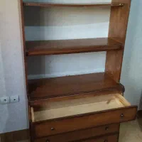 کتابخانه سه طبقه چوبی با چهار کشوی سالم ،|کتابخانه، شلف، قفسههای دیواری|گنبد کاووس, |دیوار