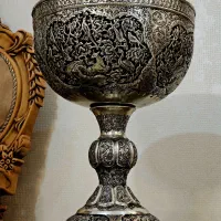سنگاب مسی کامل قلمزنی گل و مرغ ایلیاتی|صنایع دستی و سایر لوازم تزئینی|اصفهان, باغ فدک|دیوار