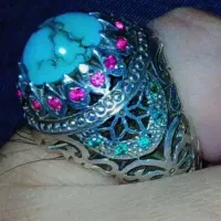 انگشتر فیروزه نیشابور رکاب شاکری زیبا