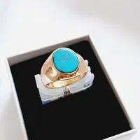 انگشتر طلایی نگین دار فیروزه|بدلیجات|تبریز, |دیوار