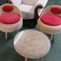 میز  صندلی دو نفره حصیری