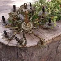 لوستر برنز سنگین قدیمی|لوستر و چراغ آویز|تهران, دروس|دیوار