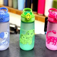 قمقمه دایناسور نی سیلیکونی بطری آب قمقه قفل دار