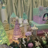 ماکت  و وسایل تولد کیک زمستونی و کریسمس و برفی