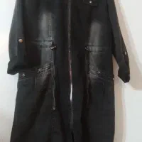 مانتو مجلسی اسپورت لی زغال سنگی فری سایز