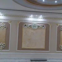 پتینه ورق طلا رنگ امیزی گچبری