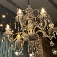 لوستر باکارات ۶ شعله رنگ دودی