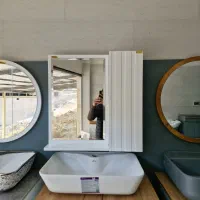 آینه باکسpvcضدآب ابعاد۶۰×۶۰حوله مخفی راه راه