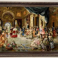 تابلو فرش اصلی مهمانی پاپ، چله ابریشم